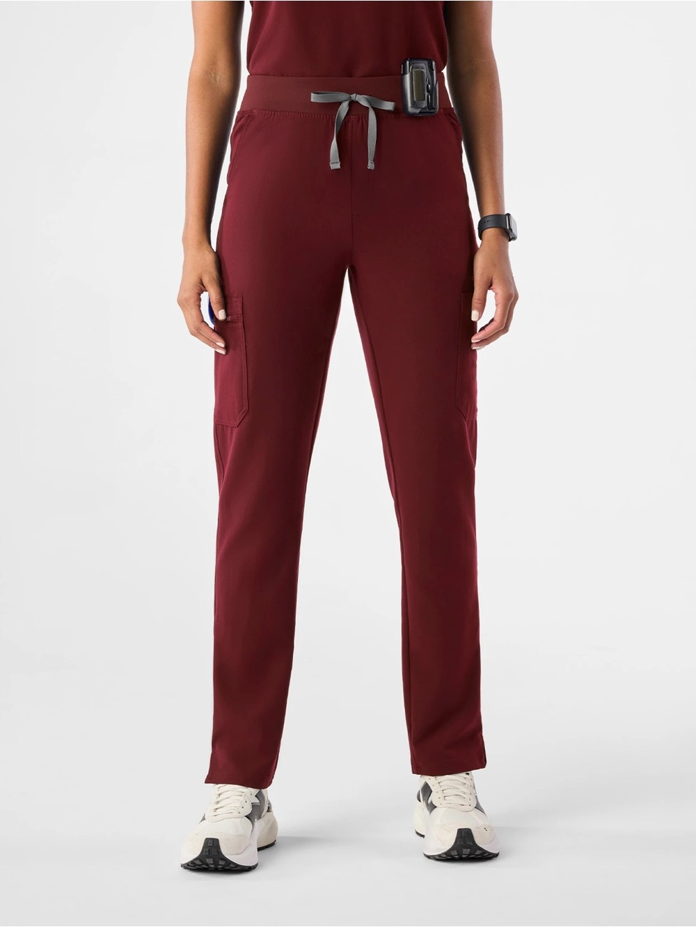 FIGS High Waisted Yola™ Skinny Scrub Pants- maroon